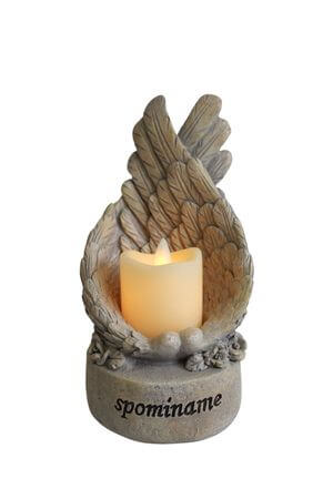 Dekorace na hrob Spomíname LED 20cm
