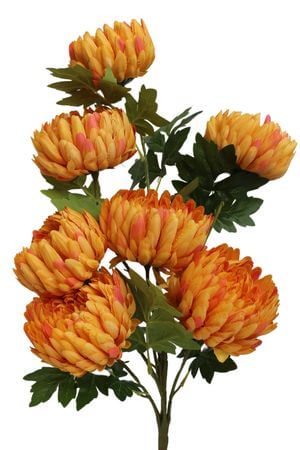 Narancssárga mű csokor krizantémokkal 70cm