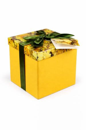 Žlutá dárková krabice 12cm