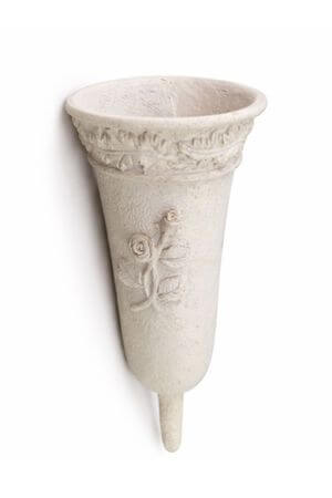 Krémová světla váza na hřbitov 35cm