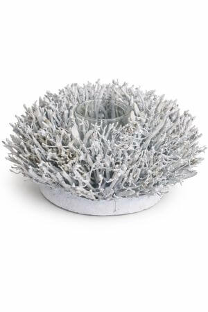 Fehér korall gyertyatartó 20cm