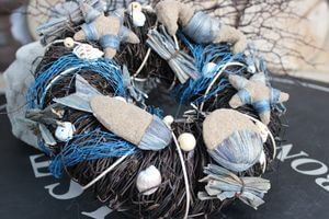 Hnedý veniec s podmorským motívom 30cm