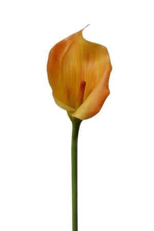 Oranžová umělá kalia na stonku 71cm