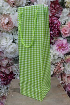 Zelená károvaná darčeková taška 36cm