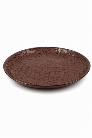 Barna mintás kerek tál 34cm