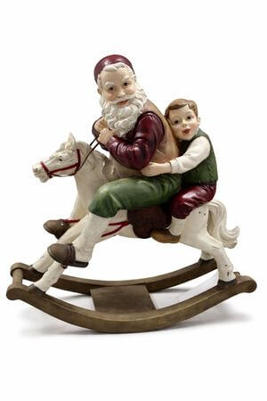 Mikuláš s chlapcom na bielom koni 55cm