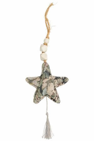 Zöld mintás karácsonyfadísz csillag 12cm