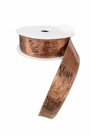 Hnedá lesklá vzorovaná stuha 2cm x 10m
