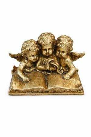 Antik arany angyalok az élet könyvén 16cm 
