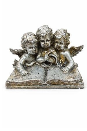 Antik ezüst angyalok az élet könyvén 16cm 