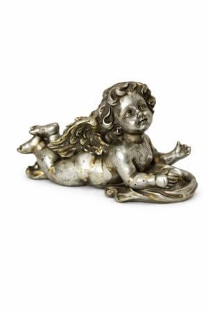 Antik ezüst angyal alakú mécsestartó 