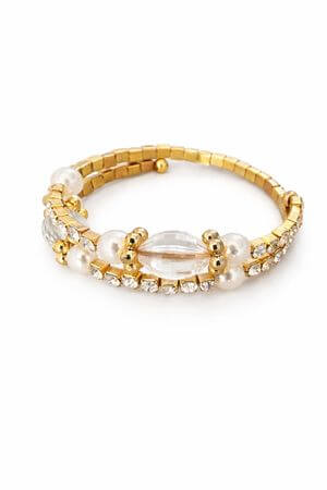 Zlatý prsteň na servítky s korálkami