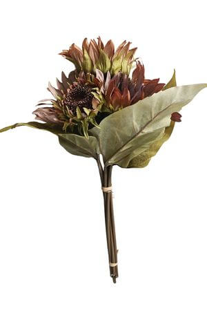 Hnedá umelá kytica zo slnečníc 38cm