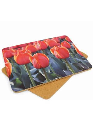 Barevné prostírání na stůl s tulipány 6 ks