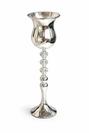 Stříbrná luxusní váza s kamínky 47 cm