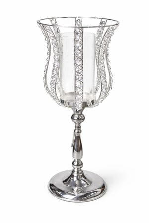 Strieborný luxusný svietnik s kamienkami 52cm