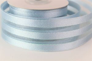 Bledo modrá stuha s priehľadnými pásikmi 3,5 cm