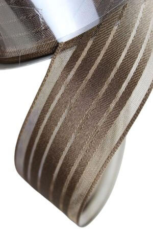 Hnědá pásková saténová stuha 4 cm x 10 m