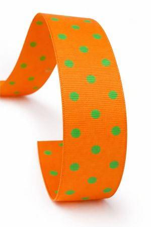 Narancssárga pöttyös szalag 4cm 
