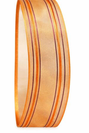 Oranžová priehľadná stuha s  pásikmi 4 cm x 10 m