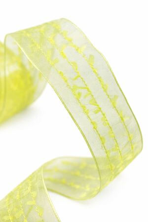 Sárga átlátszó szalag masnikkal és csíkokkal 4cm 