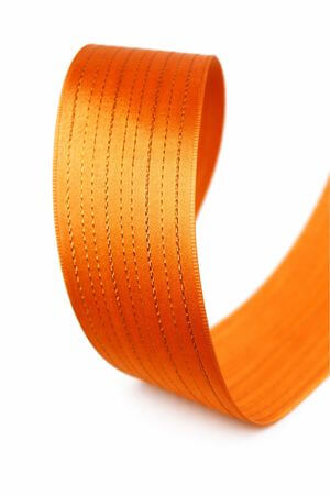 Oranžová saténová pruhovaná stuha 4 cm x 10 m