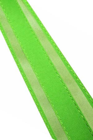 Zelená saténová stuha s  pásikmi 4 cm x 10 m