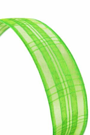 Zelená priehľadná stuha s pásikmi 4 cm x 10 m