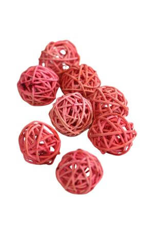 Rózsaszín rattan golyók 3cm 8 db
