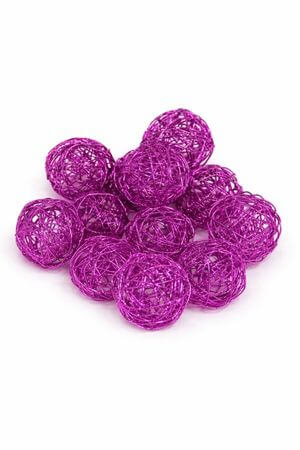 Fialové drôtené guličky 12ks 3cm