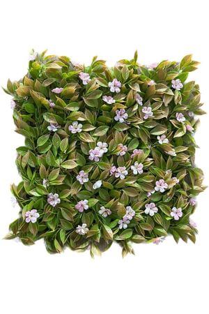 Zelená umelá kvetinová stena kocka 50x50cm