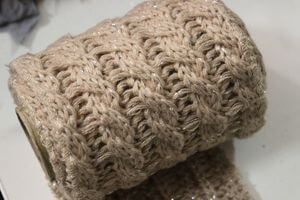 Hálványrózsaszín horgolt stóla 12cm x 2,25m