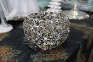 Ezüst kristály gyertyatartó 16cm