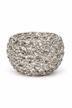 Strieborný dymový krištáľový svietnik 10cm