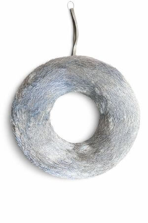 Ezüst ajtóra függeszthető koszorú 38cm 