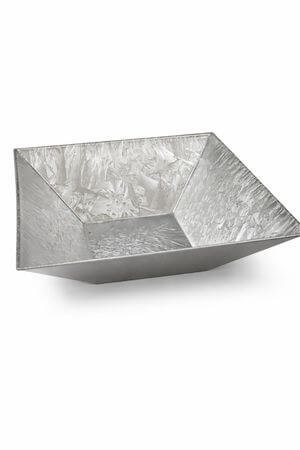 Ezüst színű jeges szögletes tál 30cm 