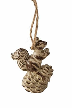 Barna felakasztható dísz mókus 10cm