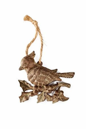 Barna felakasztható dísz madár 10cm