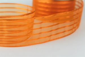 Narancssárga átlátszó szalag csíkokkal 3,5cm 