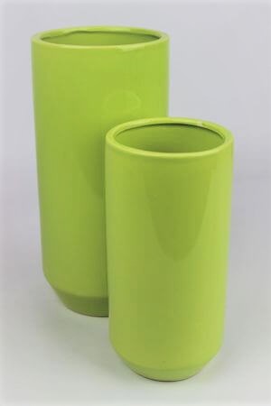 Zelená keramická kulatá váza 25 cm