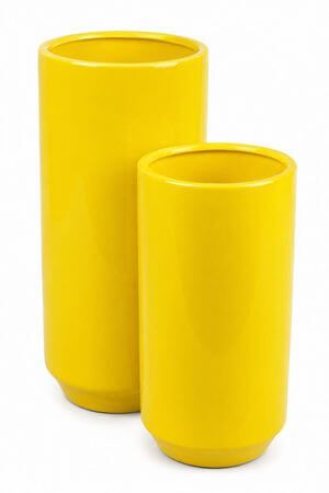 Sárga kerek kerámia váza 25cm 