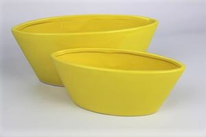 Sárga kerámia hajócska 21cm