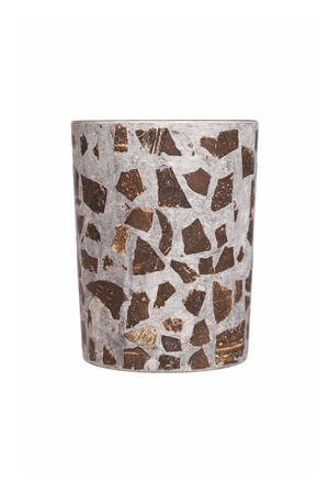 Barna kerek mozaik virágcserepek 13cm