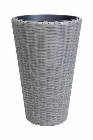 Hnedý okrúhly plastový ratanový kvetináč 67cm