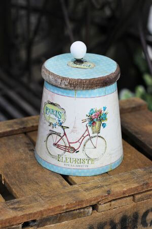 Kék-krémszínű só-, és cukortartó 17cm