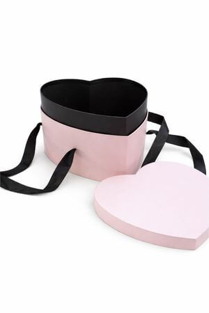 Rózsaszín szív alakú díszdoboz 22cm