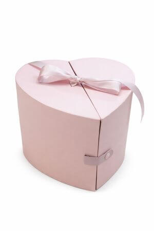 Rózsaszín szív alakú díszdoboz 24cm