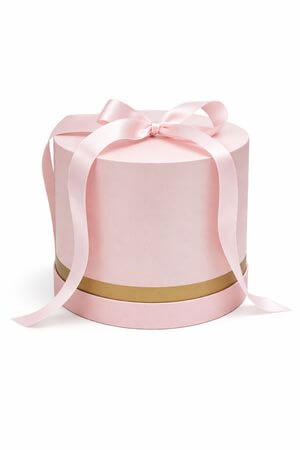 Růžový květinový flower box ve tvaru válce 22cm