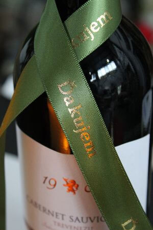 Zelená saténová stuha 2cm s nápisom Ďakujem