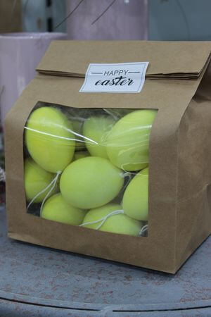 Žlté veľkonočné vajíčka 21ks 7cm